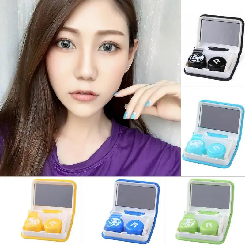 1Pcs Portable Fashion Travel Contact Lens Case Invisible Glasses Container Holder Storage Box With Mirror Hot Sale | Красота и