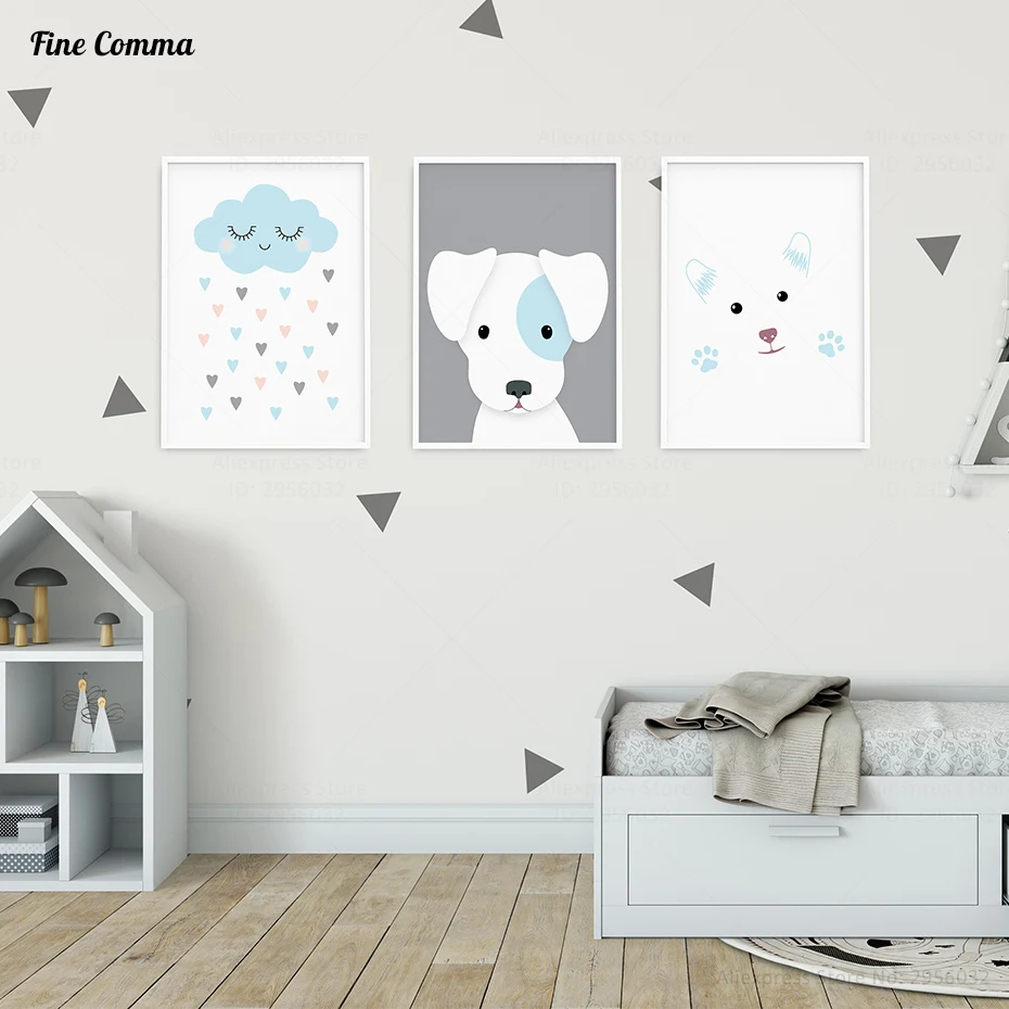 С милой собачкой детская Декор Детская Wall Art комната плакат чехол накладка с
