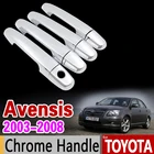 Хромированная накладка на дверную ручку для Toyota Avensis 2003-2008, комплект отделки T250, T25, 2004, 2005, 2006, 2007, аксессуары, стикер, автостайлинг