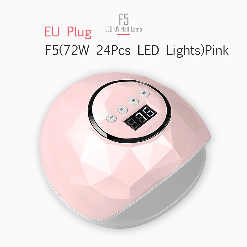 72W Pink EU Plug Dreamemo 86 Вт УФ светодиодная лампа для сушки ногтей 39 шт. светодиодный двойной руки лампа для ногтей для отверждения УФ-гель для ногтей с датчиком таймер ЖК-дисплей - Цвет: 72W Pink EU Plug