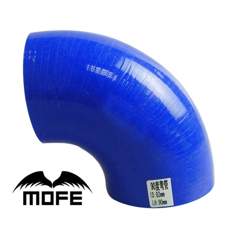 

MOFE Blue 83mm 90 Degree Elbow Silicone Rubber Joiner Bend 3.27 inch silicone intercooler coolant