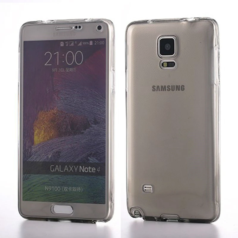 Прозрачный чехол для Samsung Galaxy Note 4 мягкий силиконовый SM N9100 360 | Мобильные телефоны