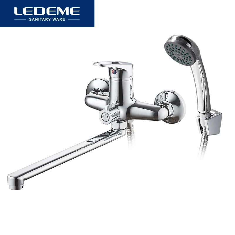 LEDEME Смеситель для ванны с длинным изливом 300мм. латунь Цвет: хром L2213|bath shower faucet|faucet