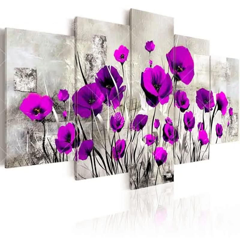 Многокартинная полная квадратная дрель Алмазная вышивка Poppy Flowers 5D DIY картина