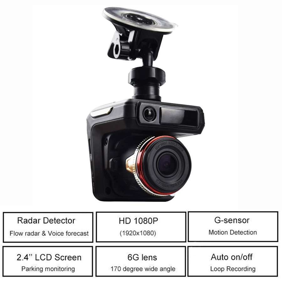 Автомобильный радар детектор 2 в 1 с TFT экраном 4 дюйма + DVR Full HD 1280x720P 30FPS лазерный