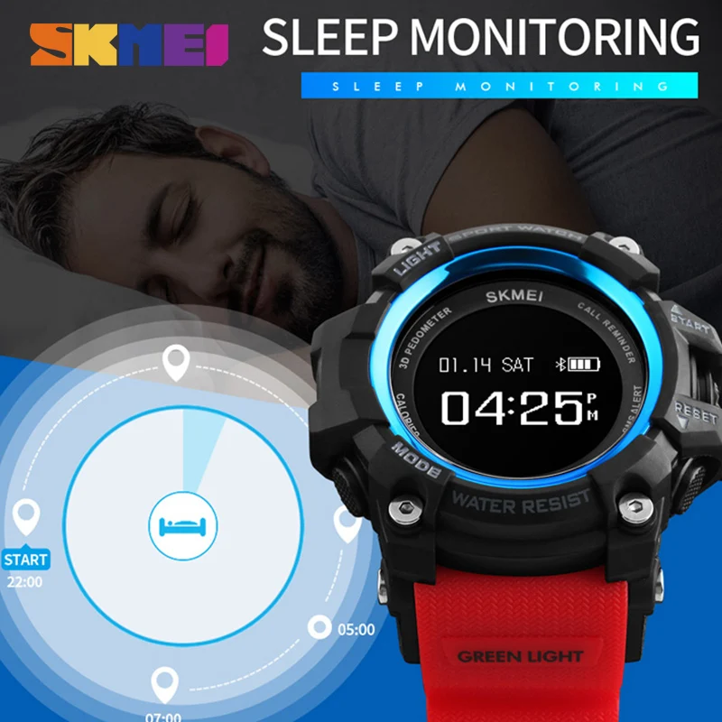 SKMEI Bluetooth Монитор Сердечного Ритма Смарт наручные часы мужские военные