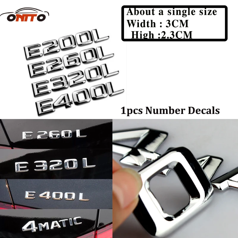 Наклейки сделай сам для Mercedes Benz E63 E260 E300 E200L E300L E320L E400L цифры буквы задний багажник