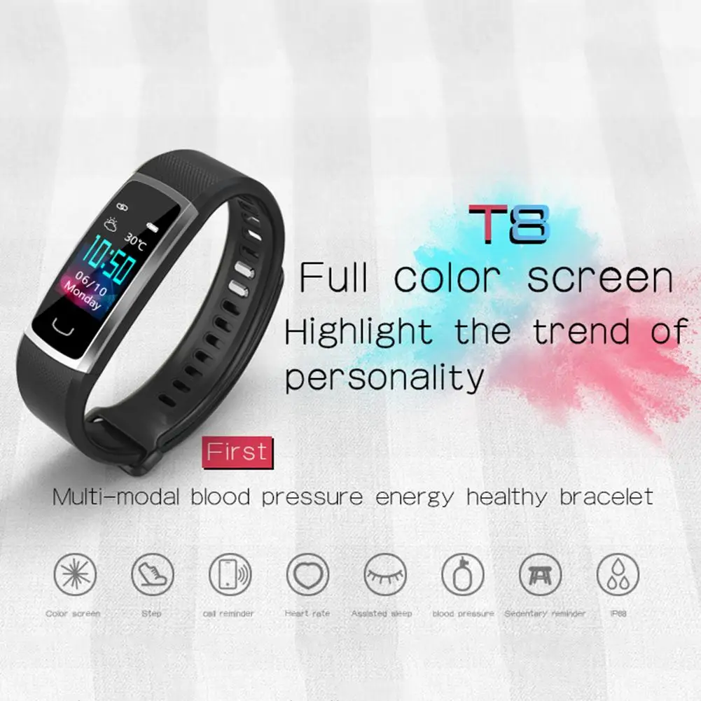 Smart Bracelet Fitness Tracker Heart Rate Blood Sleep Monitoring SmartWatch Waterproof Sport Wristband Wearing Partner | Электроника