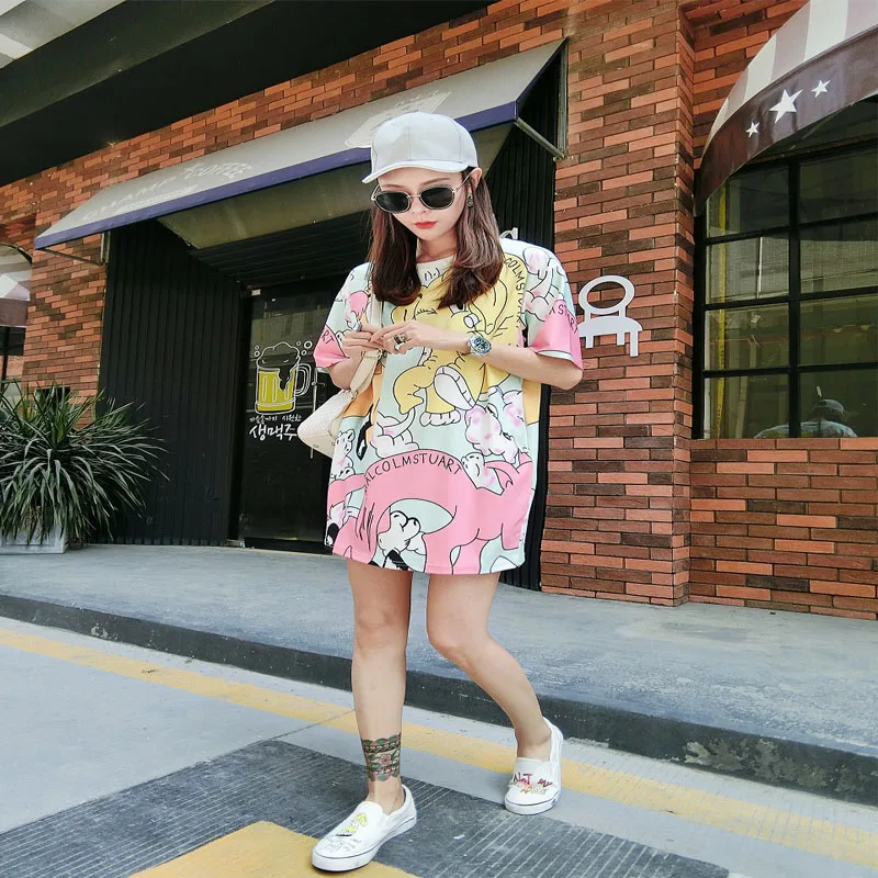 Новинка весна-лето 2018 брендовая Футболка Harajuku со слоном футболка с короткими