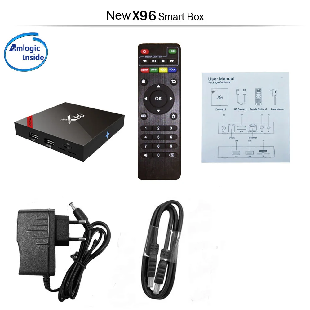5 шт./лот X96 Android 7 1 ТВ приставка 2G/16G 1G/8G Amlogic S905W четырехъядерный мини ПК 2 4G Wifi 4K 2GB