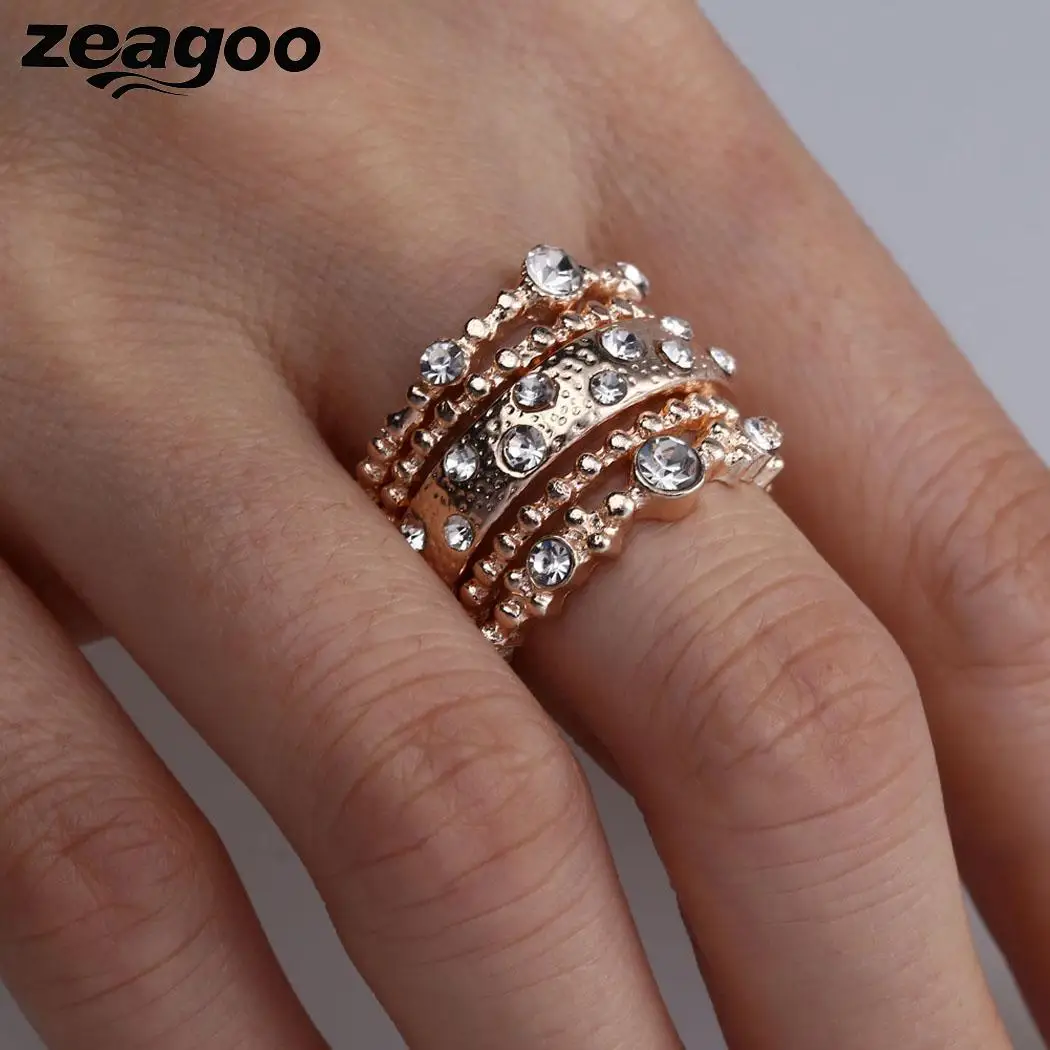 Zeagoo кольцо с искусственными бриллиантами для женщин модные Свадебные