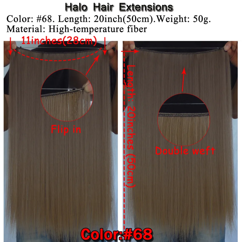 Ysz5050/1 p Xi. rocks синтетические цвета парики Halo эластичная веревка наращивание волос вокруг головы прямые вшитые в плетение двойной уток парик