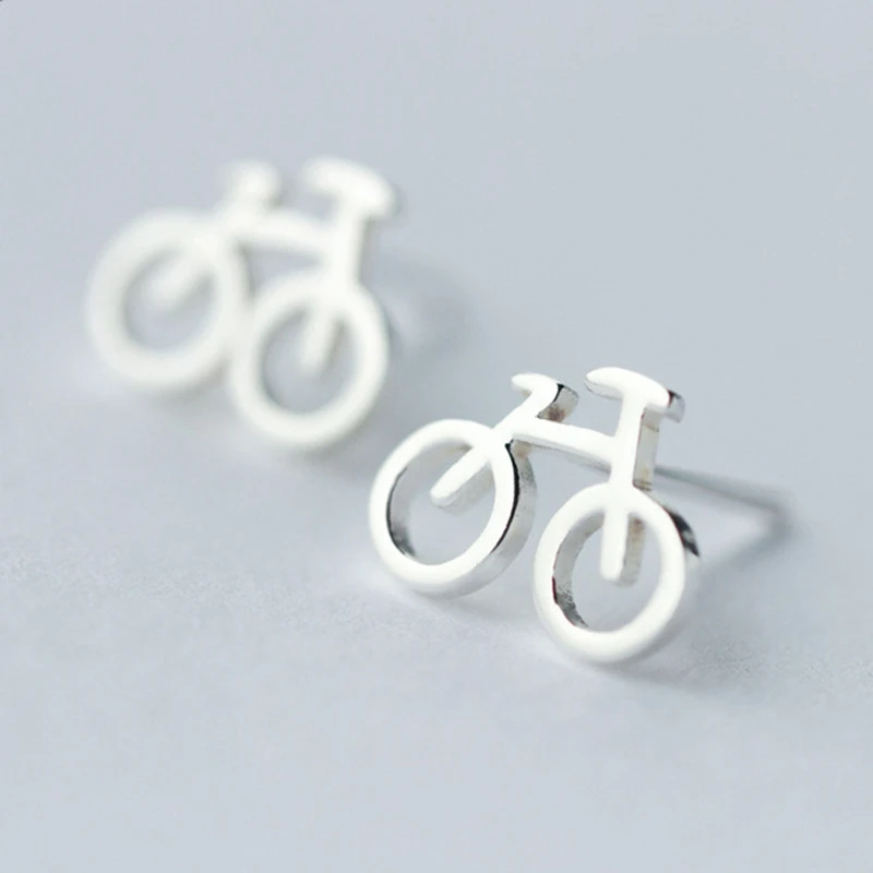 В форме велосипеда! Распродажа 3 пары серебряных 925 красивых женщин так мило
