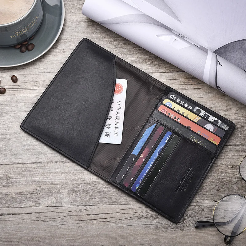 

2019 Vintage Passport Cover Genuine Leather for Men Covers For Passport Holder Travel Passport Cover ID Credit Card Folder Bag