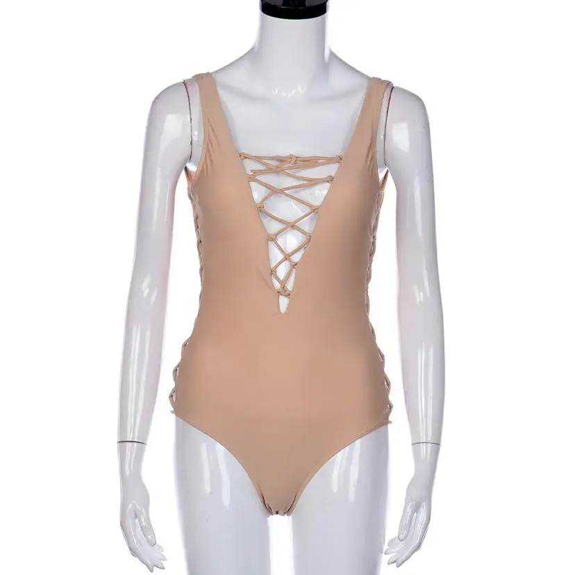 Купальник Для женщин 2018 стильная женская обувь купальники бежевый Одна деталь