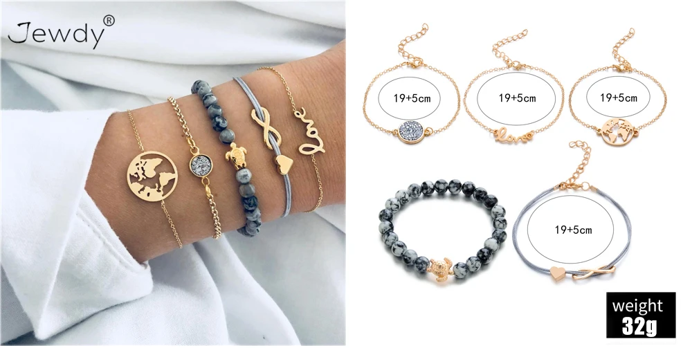 30 Styles Mix Turtle Heart Pearl Wave LOVE Crystal Marble Charm Bracelets for Women Boho Tassel Bracelet Jewelry Wholesale