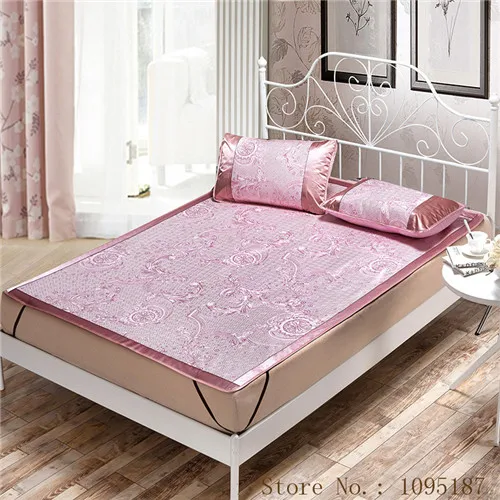 oufenna pink Летний охлаждающий коврик, комплект для простыней, складные простыни, подстилка-кровать, чехол для лета, ротанговый коврик 1,8 м, 1,5 м, кровать, летний комплект белья, коврик - Цвет: oufenna pink