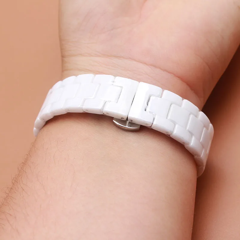 

18 19 20 21 22mm White high-grade bright Ceramic Strap bracelet watchbands for Men lady watch AR1507 AR1509 AR1499 ceramic Chain