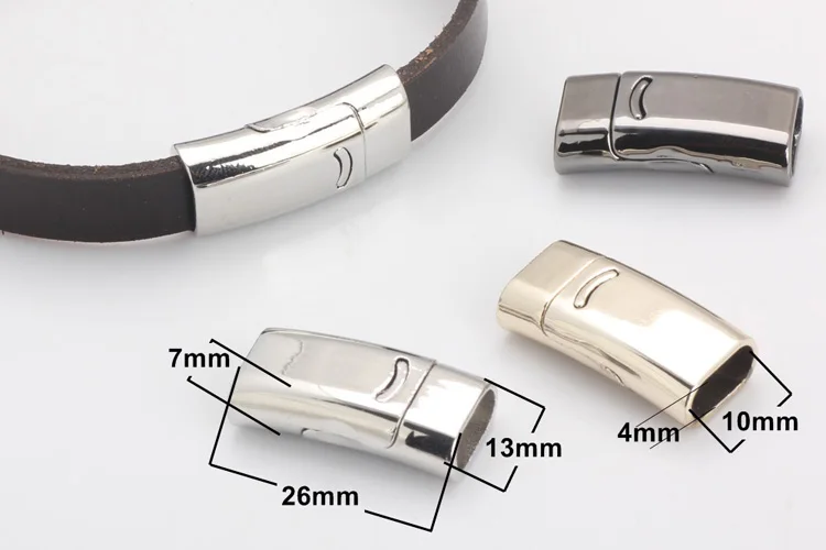 OlingArt 26*13mm 2pcs/lot Magnetic Clasp Rhodium/rose gold/KC gold DIY Jewelry making 10*4mm leather cord Watch bracelet chain