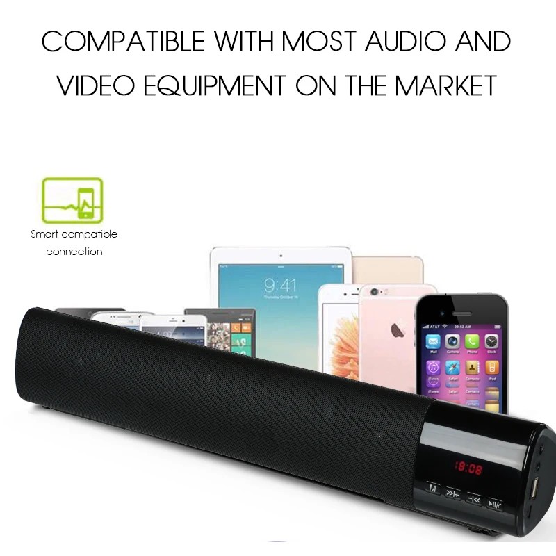 Портативная беспроводная Bluetooth-Колонка HLTON супер бас ТВ-саундбар стерео громкая