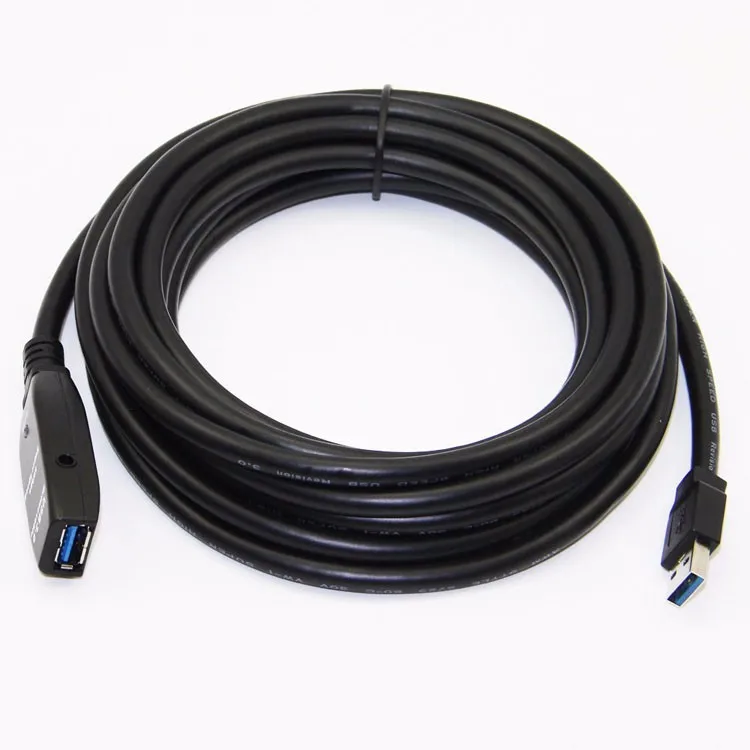 Bochara Активный ретранслятор USB 3,0 кабель-удлинитель встроенный микросхема папа-мама M/F фольга+ Плетеный экранированный супер скорость 5 м 10 м