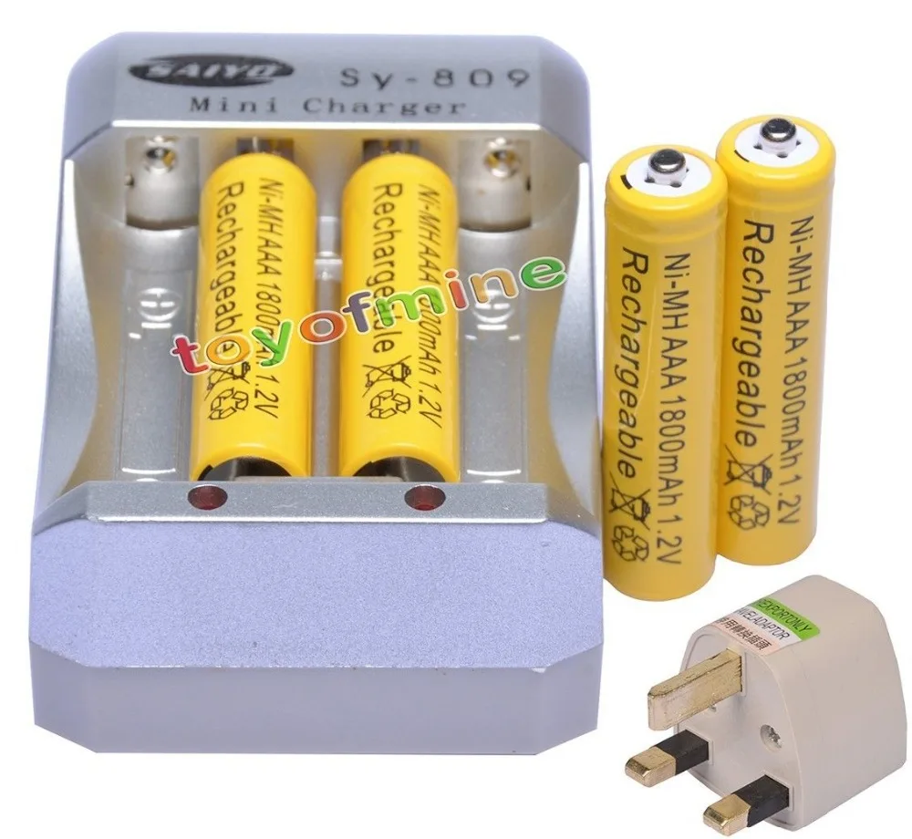 4x AAA 1800mAh 1 2 V Ni-MH аккумуляторная батарея желтый для RC игрушки камера + зарядное