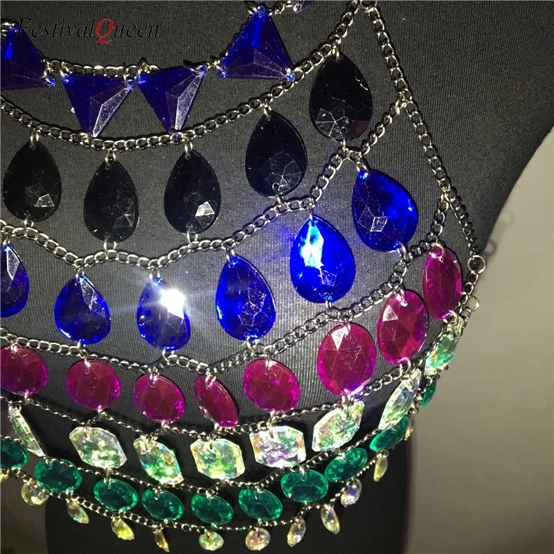 Festival queen, женский короткий топ с кристаллами и металлической цепочкой,, блестящие, сексуальные, с драгоценными камнями, с блестками, с вырезами, на бретельках, летние, пляжные, вечерние, топики