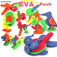handanweiran 1pcs new puzzle toys cartoon stereo animals manual diy assembly jigsaw puzzle toy education for kids