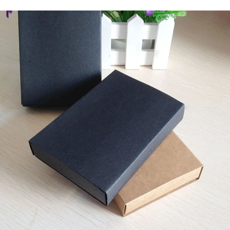 50pcslot free shipping gift box retail black kraft paper drawer box gift craft power bank packaging cardboard boxes free global shipping