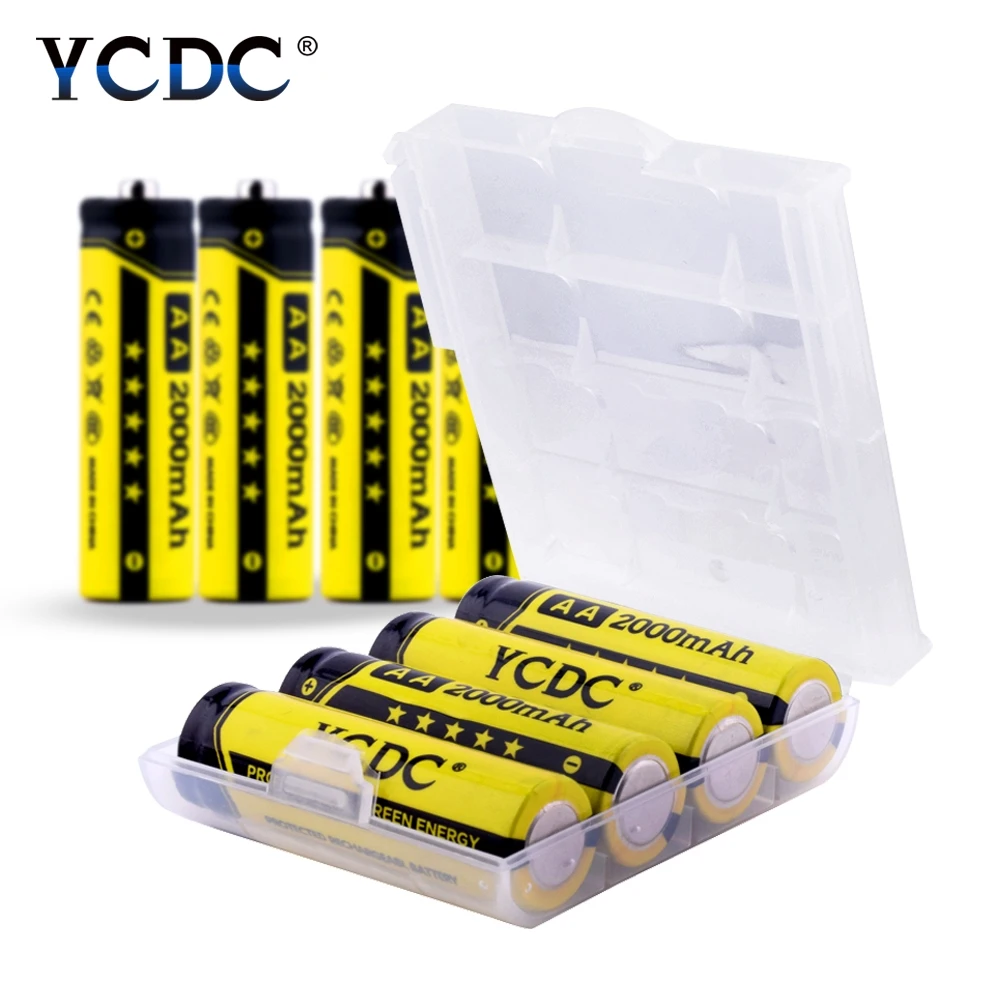 Оригинальные аккумуляторные батарейки YCDC 4 20 шт./лот Ni MH AA 2A 1 2 В 2000 мА · ч