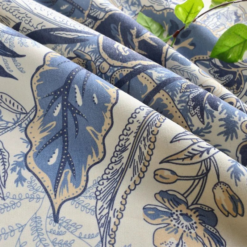 Элегантный классический Эко хлопок полиэстер темно-синий занавес окна для