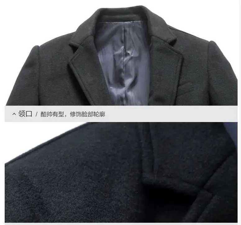 Batmo 2018 Новое поступление Зима Высокое качество шерсти мужской Однобортный серый