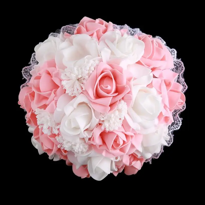 Artificial Flowers Rose Bouquet For Wedding Decoration Home Decor Lace Hydrangeas Bride Holding Flower L904 New | Дом и сад