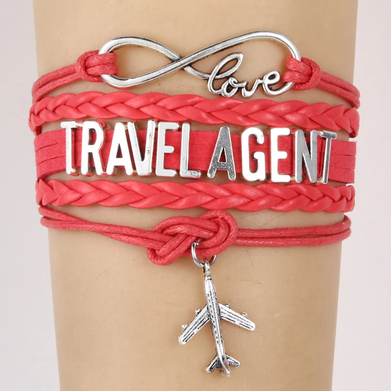 Drop Shipping Infinity Love Travel Agent Bracelets Handmade wristband Plane Charm Braided Bracelet &amp Bangles Jewelry | Украшения и
