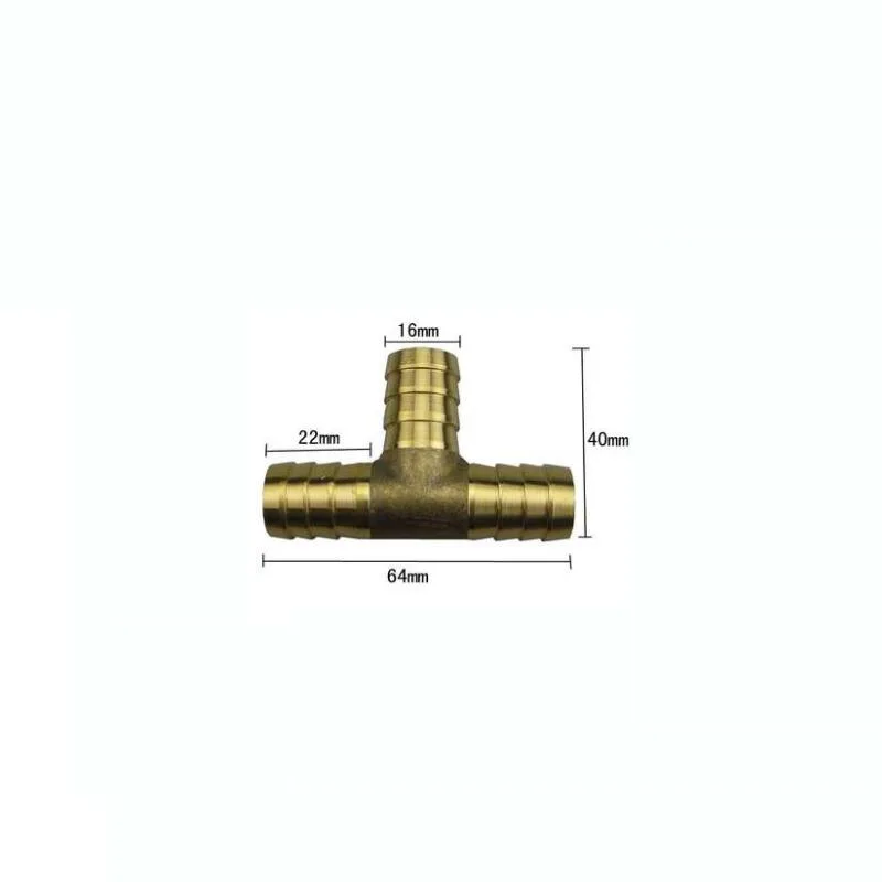 

16mm Brass Connector Copper Pagoda Joint 3 Ways Tee Type Quick Plug Hose Gas Air Pipe Fitting