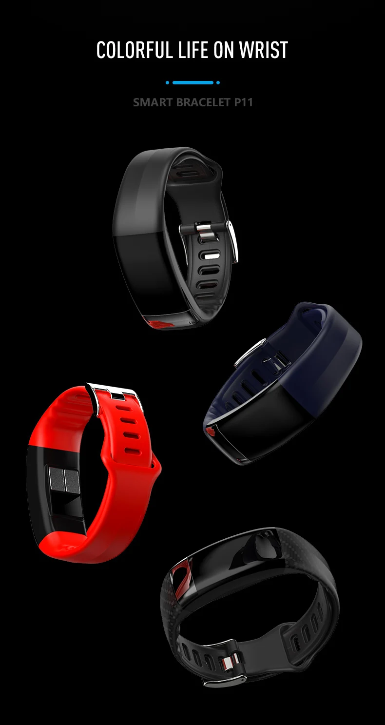 JingTider P11 Smart Band ЭКГ вариабельности сердечного ритма крови Давление монитор сердечного ритма шагомер спортивные браслет для IOS Android IP67 Водонепроницаемый