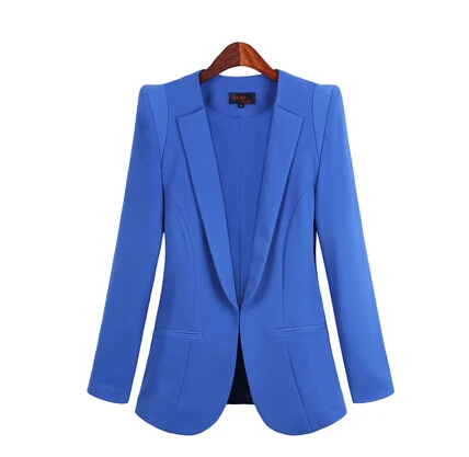 Korean version of the small suit jacket female autumn spring new Slim long sleeve OL office pure color large size | Женская одежда