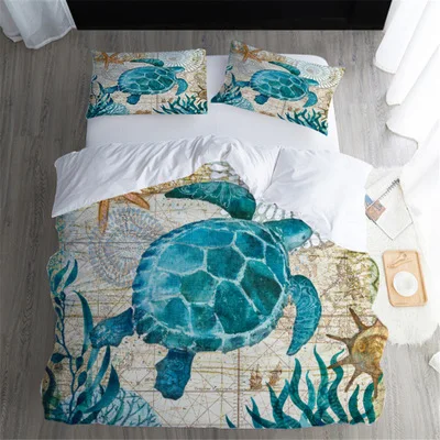 

3D Sea turtles/Whale/Octopus Bedding Set, Duvet Cover with Pillowcase 3pcs Bedroom Duvet Cover Sets Bedding