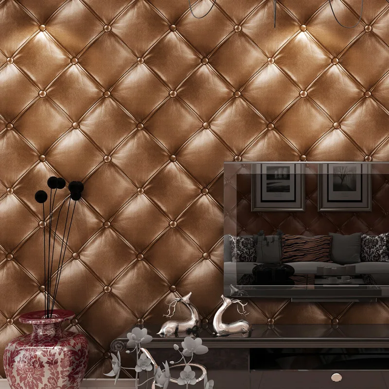 

beibehang Purple Stereo Simulation Soft Pack Wallpaper Square Big Grid Wallpaper Living Room Bedroom Bedside TV Background Wall