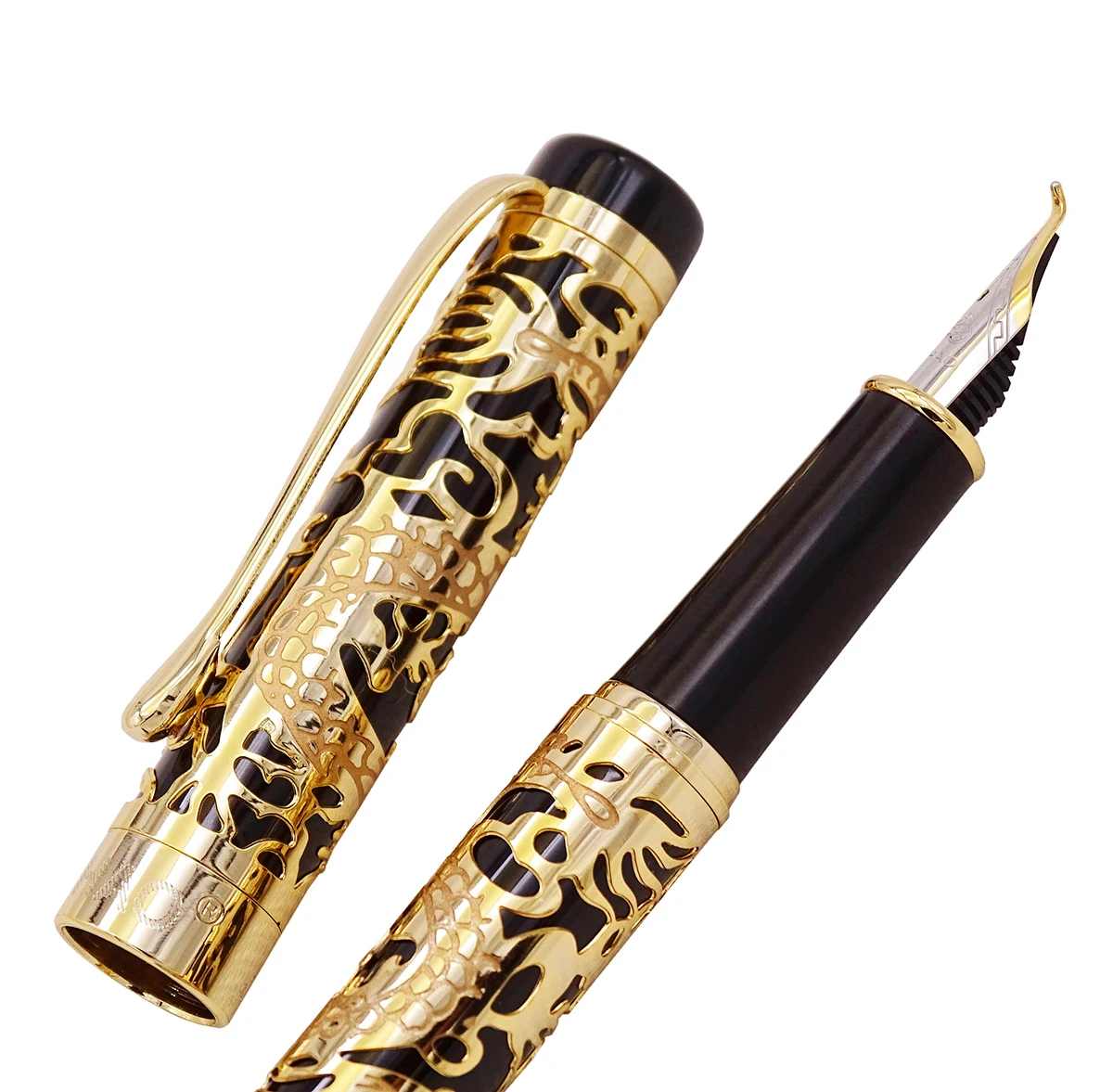 Jinhao 5000 винтажная Роскошная металлическая ручка-перьевая ручка с резьбой по