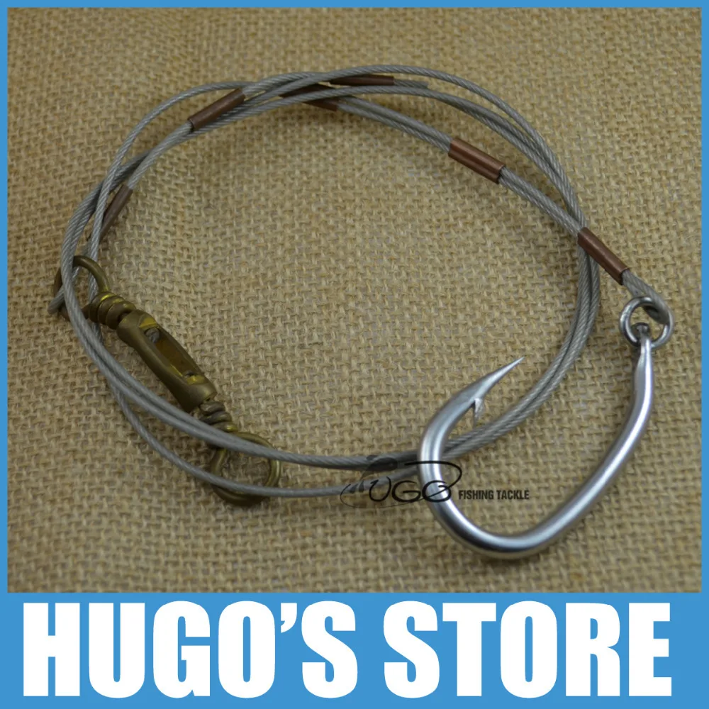 1 сверхмощный ПК морская для троллового лова Rig крюк набор со стальной проволокой