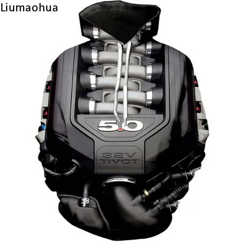

Толстовка унисекс Спортивная с 3D-принтом, 5,0 л, V8