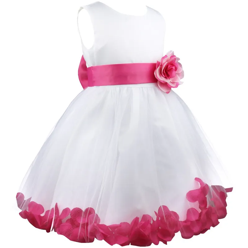 Детские праздничные платья из тюля с лепестками цветов для маленьких девочек