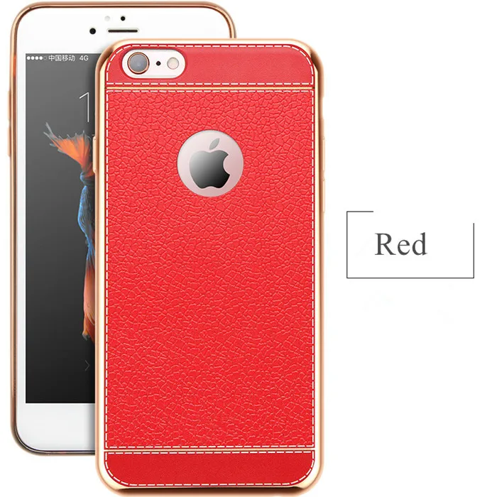 Роскошный 3D кожаный Ретро чехол для телефона для iPhone 11 Pro XS Max XR X 7 8 5 5S SE 6 6S Plus Мягкий ТПУ силиконовый чехол - Цвет: Red