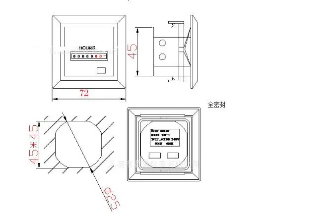 Белый AC24V 110V 220 240V 50HZ 0 99 999.99H механический счетчик моточасов HM 1|50hz| |