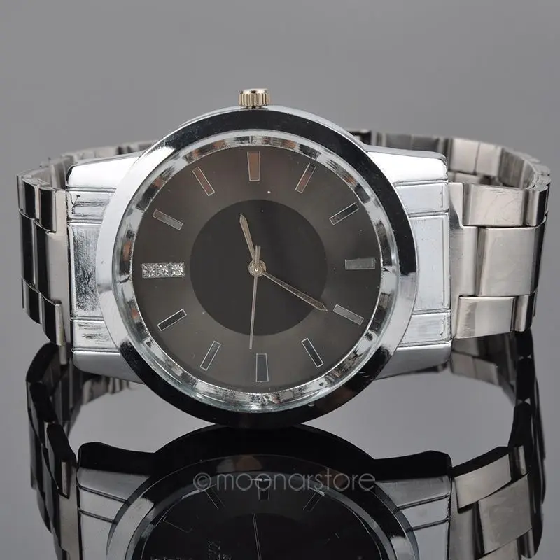 Для мужчин женщин Сталь группа reloj Стразы пара всего кварцевые наручные часы для