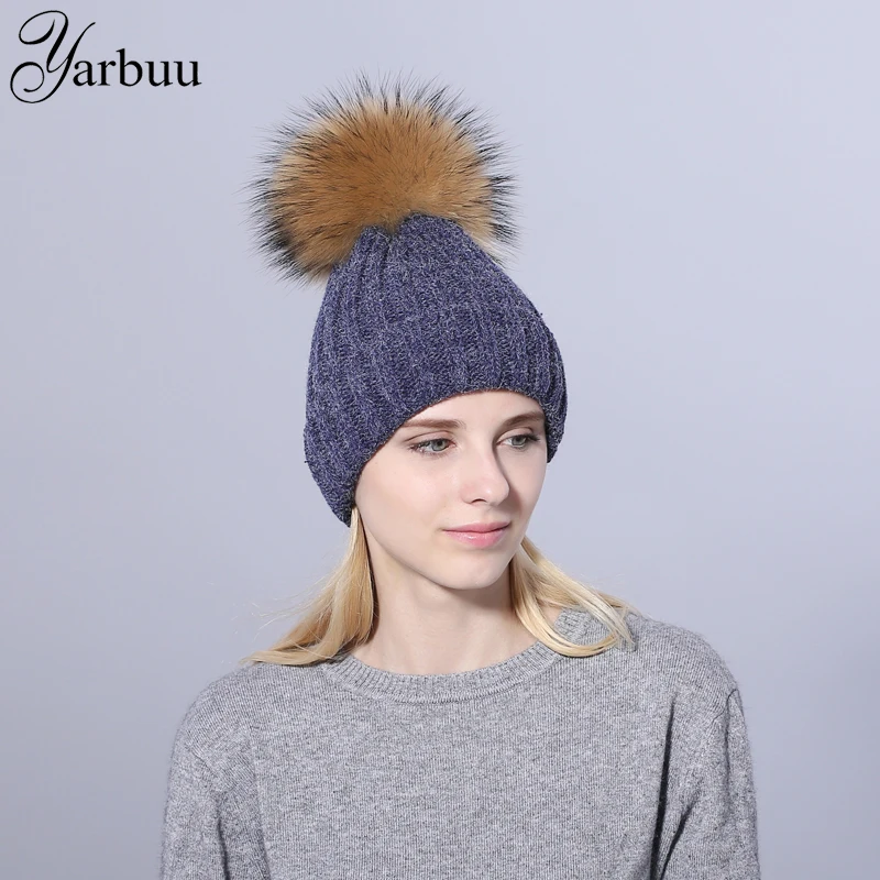 [YARBUU] 2017 брендовая шапка женская Skullies осень и зима шапки для женщин настоящие
