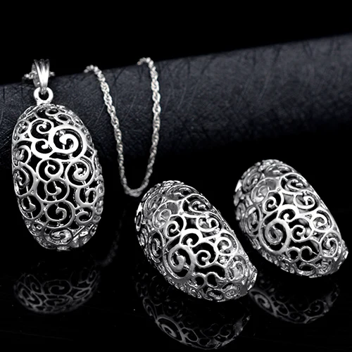 Earrings Necklace Sunny Jewelry, трендовые Новые поступления, большие серьги, ожерелье, ювелирные наборы для женщин, сплав, яйцо, растение, цветок, вечерние, свадебные - Окраска металла: Earrings Necklace