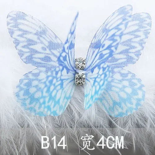 14 1 шт. Organdy Бабочка патч вышитая ткань патч невесты вуаль Аксессуары пришить патч для одежды лента для волос брошь булавка RP144 - Цвет: 14