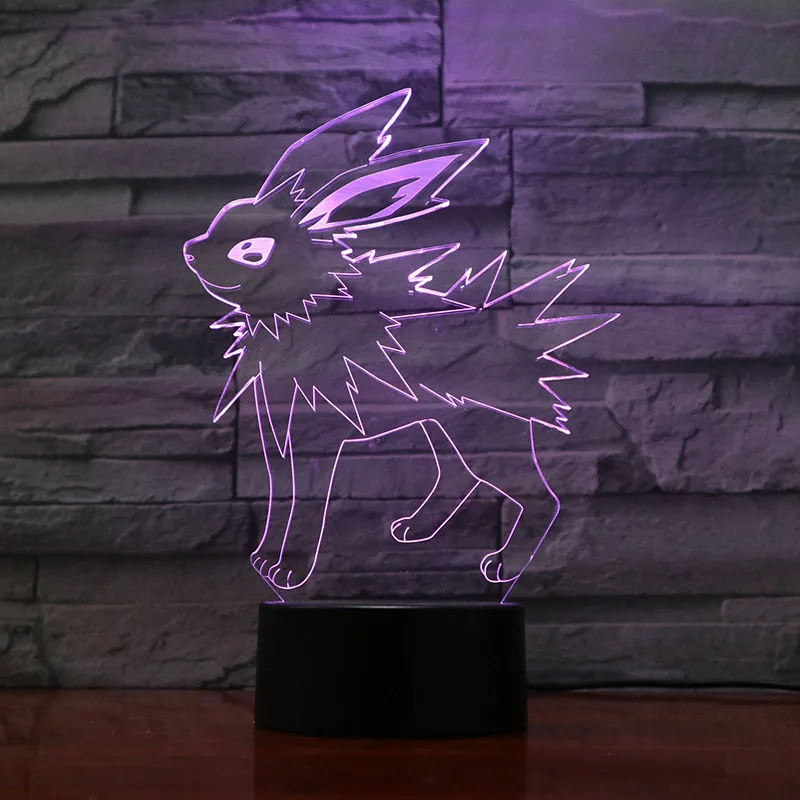 Jolteon Pokemon Go Sylveon рисунок детский ночник светодиодный сенсорный сенсор батарея Ночник подарок к празднику атмосфера Usb светодиодная 3D лампа Sylveon - Испускаемый цвет: Jolteon